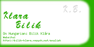klara bilik business card
